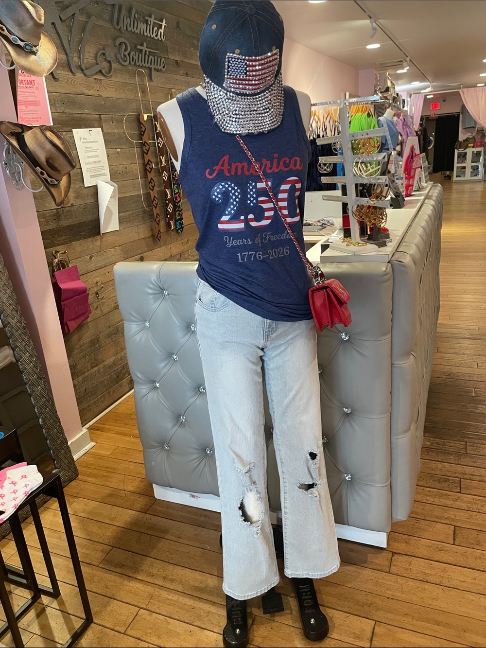 Patriotic 'America 250' Navy Graphic Tank